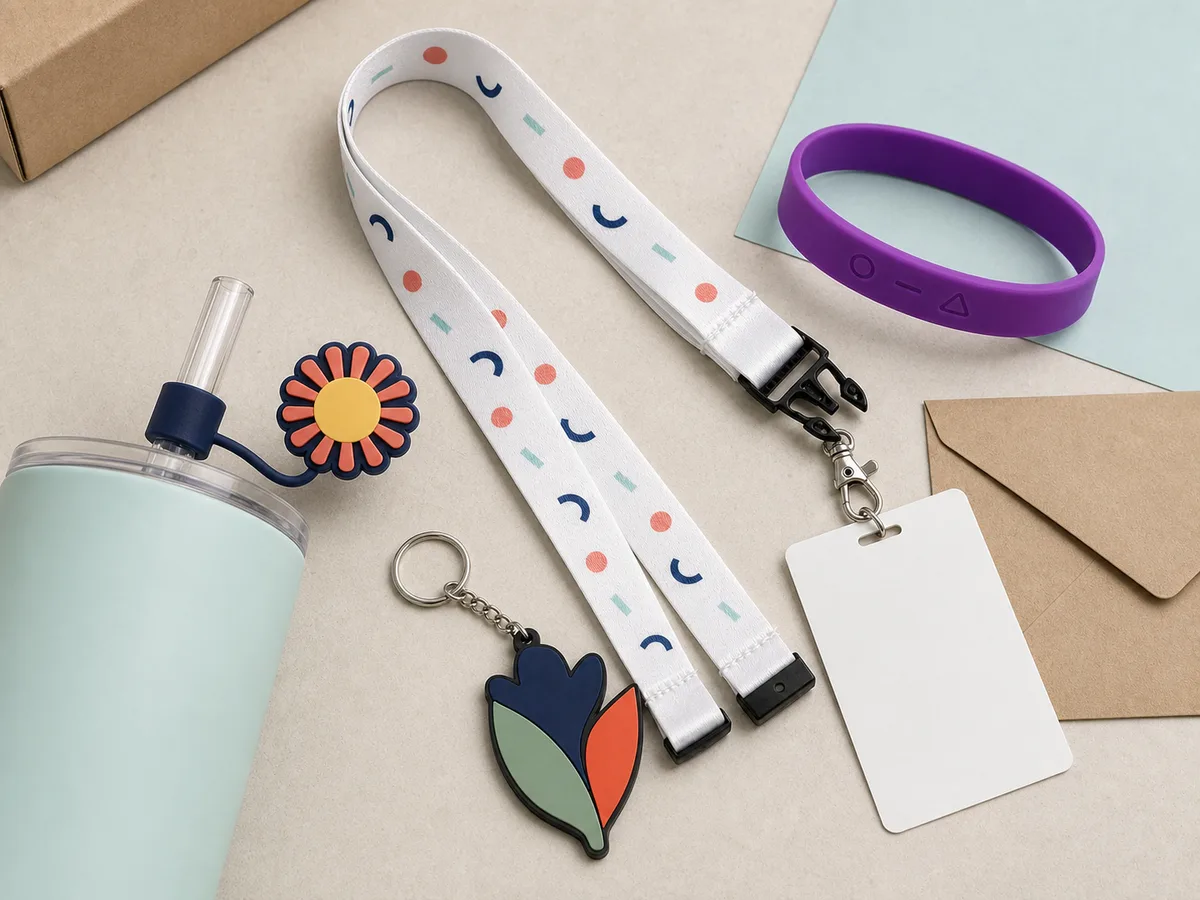 Custom charms clipped onto white sneaker laces